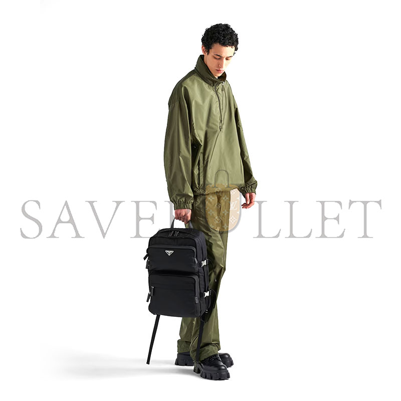 PRADA RE-NYLON AND SAFFIANO LEATHER BACKPACK 2VZ101 (45*26.5*21.5cm) PRADA RE-NYLON AND SAFFIANO LEATHER BACKPACK 2VZ101 (45*26.5*21.5cm)